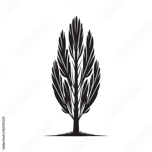 Modern Poplar Tree silhouette for minimal and elegant designs - Poplar tree silhouette - Poplar tree vector - Poplar tree illustration - Poplar silhouette - Poplar vector
