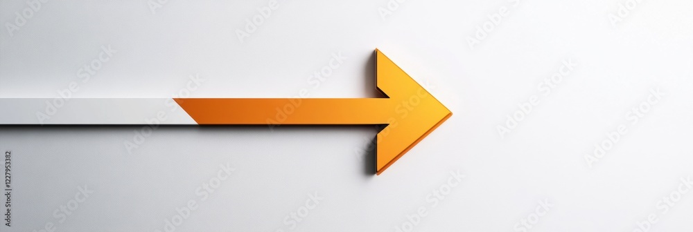 Directional arrow pointing right against a smooth white background in a modern design style. Generative AI Directional arrow pointing right against a smooth white background in a modern design style. Generative AI