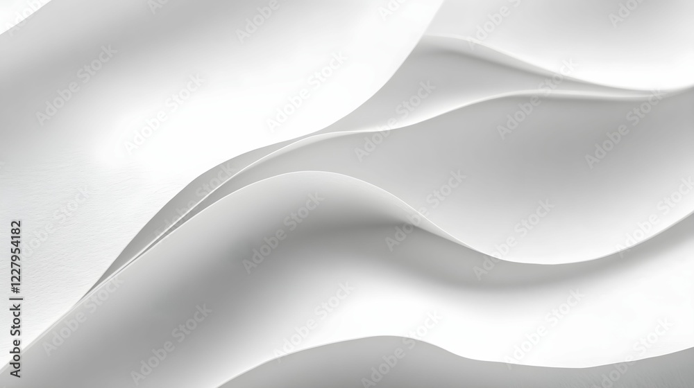 Obraz premium Soft white fabric draping elegantly with gentle folds and curves