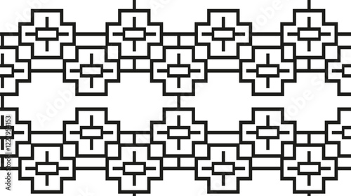 Seamless pattern. Vector elements in the form in the style of Russian folk.