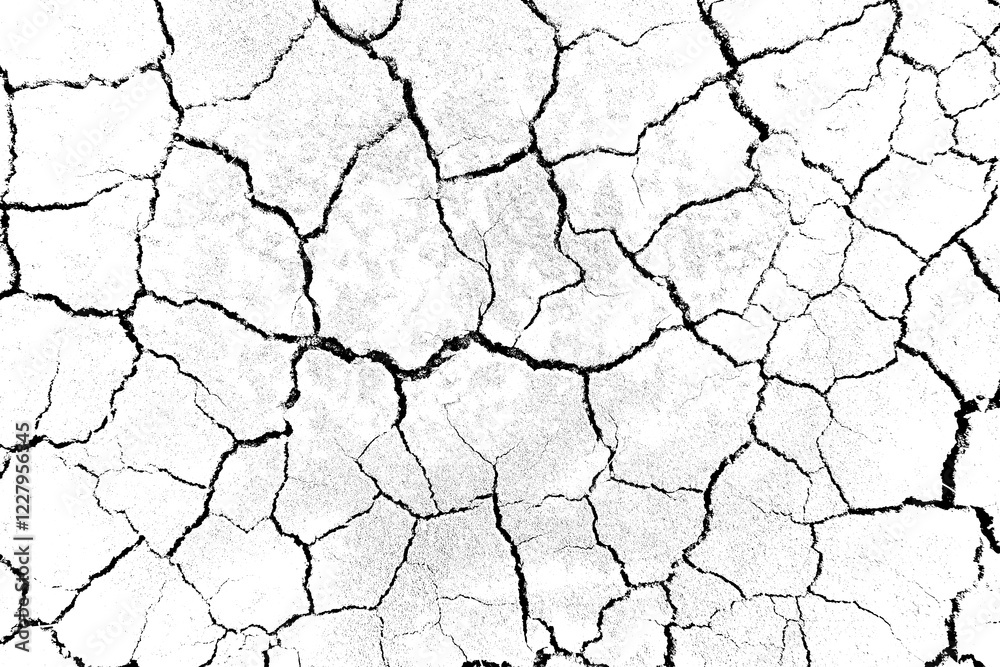 Texture soil dry crack background pattern of drought lack of water of nature white black old broken.