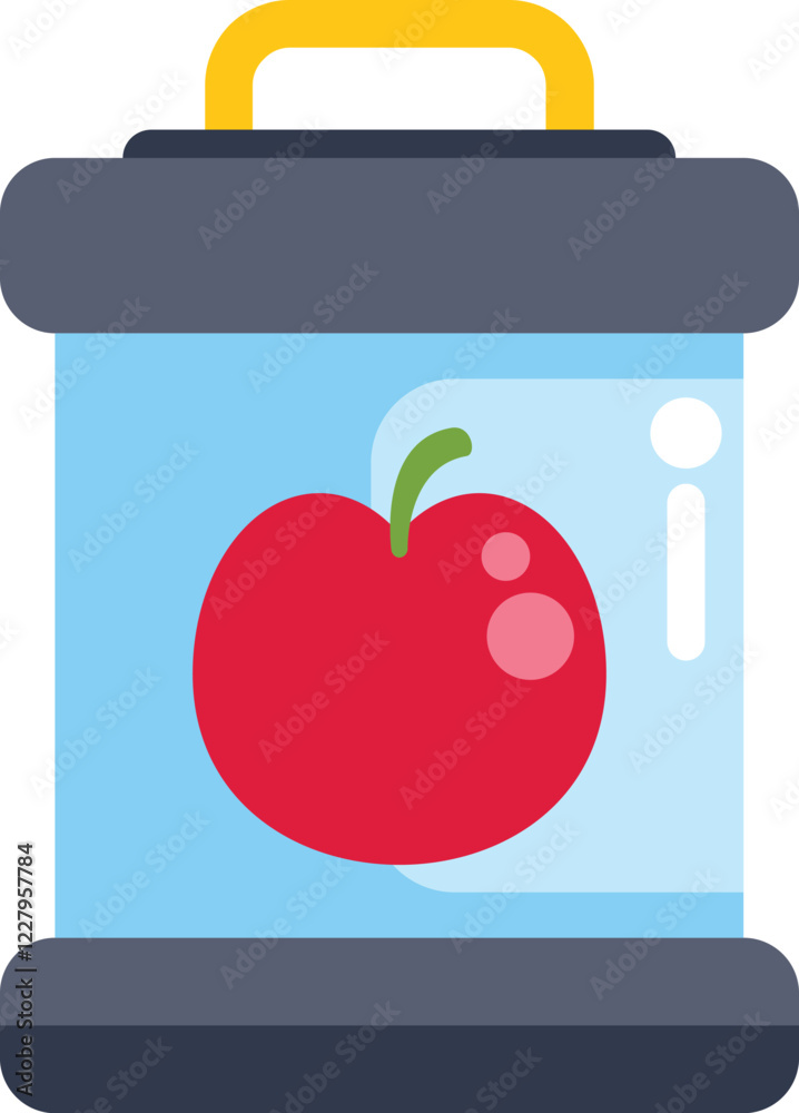 Glass jar with metal lid containing apple jam, ideal for illustrating healthy food preservation Glass jar with metal lid containing apple jam, ideal for illustrating healthy food preservation