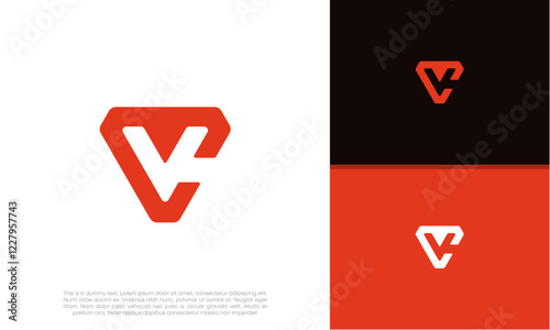 Initials V. VC logo design. Initial Letter Logo. Innovative high tech logo template.	
