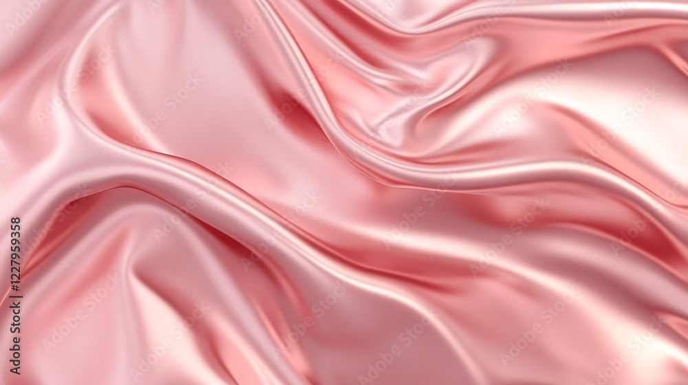 Fototapeta premium Draped Pink Silk Fabric Soft Gentle Texture