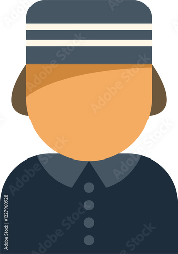 Hotel bellboy wearing uniform standing at attention icon