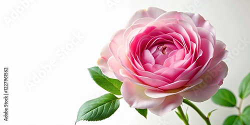 Isolated Damask Rose on White, Elegant Floral Photography for Design