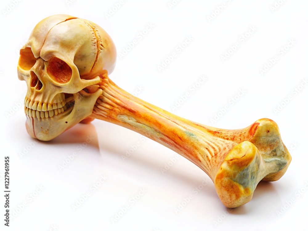 Naklejka premium Isolated Human Bone on White Background - High-Resolution Stock Photo