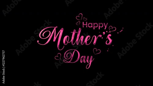 Wallpaper Mural Happy Mother's Day text animation with hearts, pink color and transparent background. Ideal for social media posts, greeting cards, and advertising materials for Mothers Day.
 Torontodigital.ca