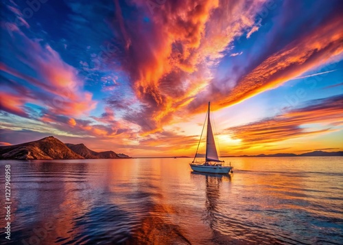 La Paz Sunset Sailboat: Vibrant Colors & Calm Waters