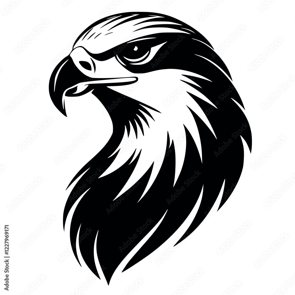 Obraz premium Black and White Eagle Vector Logo and Icon