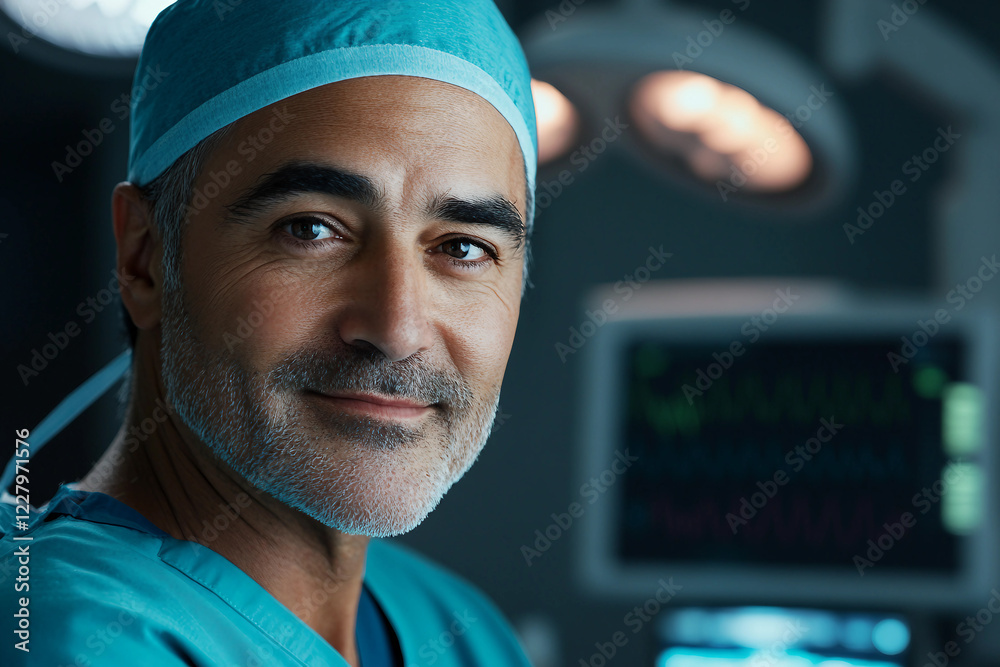 Generative AI image of surgeons performing a medical operation in a high-tech surgical room with advanced medical equipment Generative AI image of surgeons performing a medical operation in a high-tech surgical room with advanced medical equipment