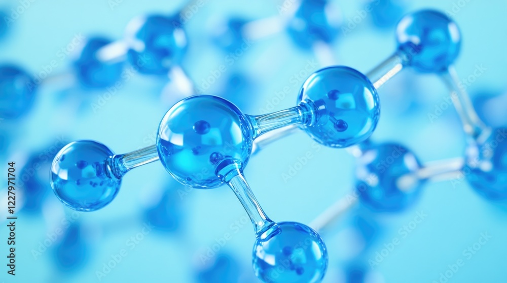 Close-up view of molecular structures composed of blue crystals, symbolizing scientific research and nanotechnology advancements in medicine, chemistry and material science. Close-up view of molecular structures composed of blue crystals, symbolizing scientific research and nanotechnology advancements in medicine, chemistry and material science.