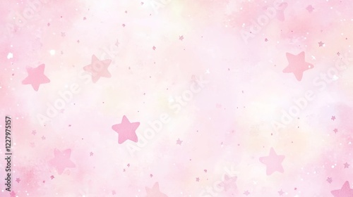 Light pink background, cute pastel watercolor style