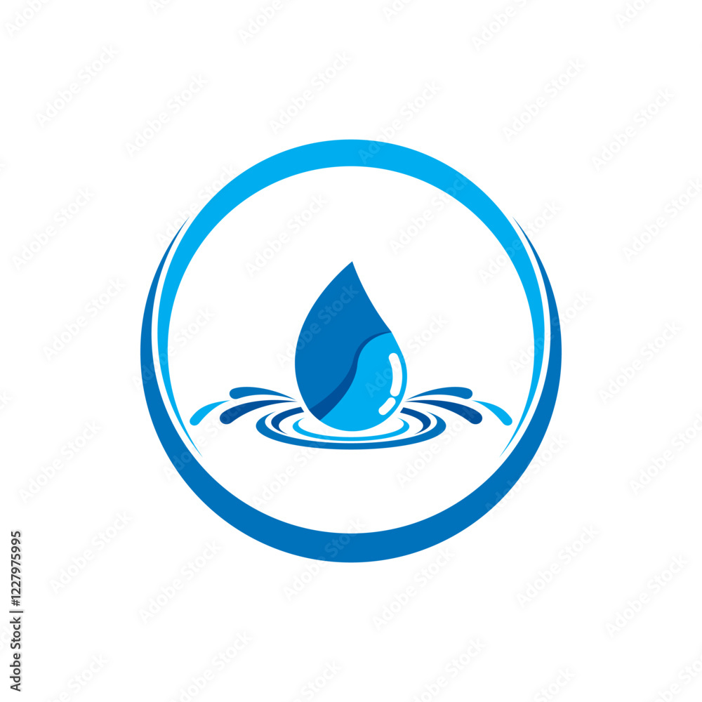 Blue water drop vector logo icon Blue water drop vector logo icon