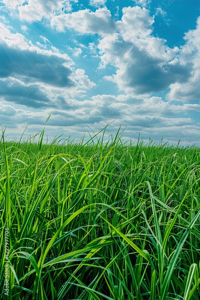 A Sense field of tall grass under a partially cloudy A Sense field of tall grass under a partially cloudy
