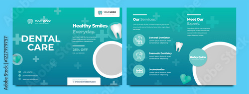 Medical or healthcare square trifold brochure template or Square trifold medical brochure design for checkup, treatment. Medical, healthcare square trifold brochure Clinic Business Brochure template