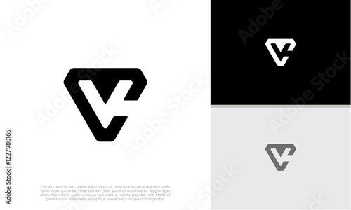 Initials CV. VC logo design. Initial Letter Logo.