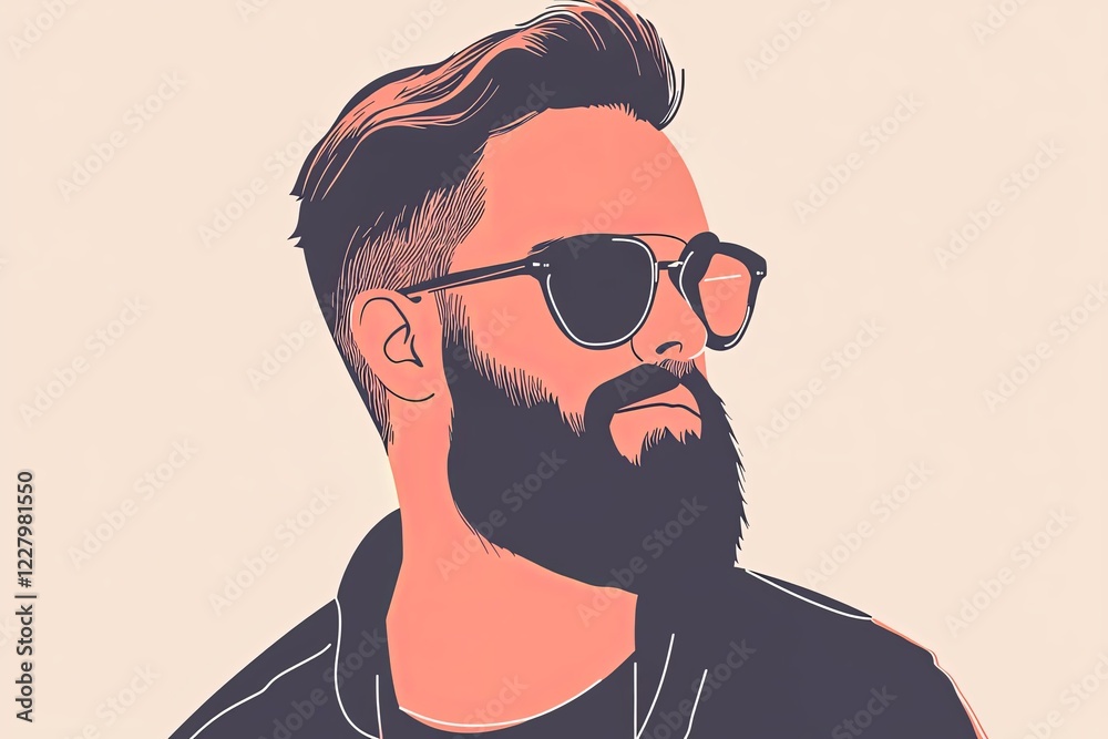 Fototapeta premium Portrait of stylish fashion bearded man.