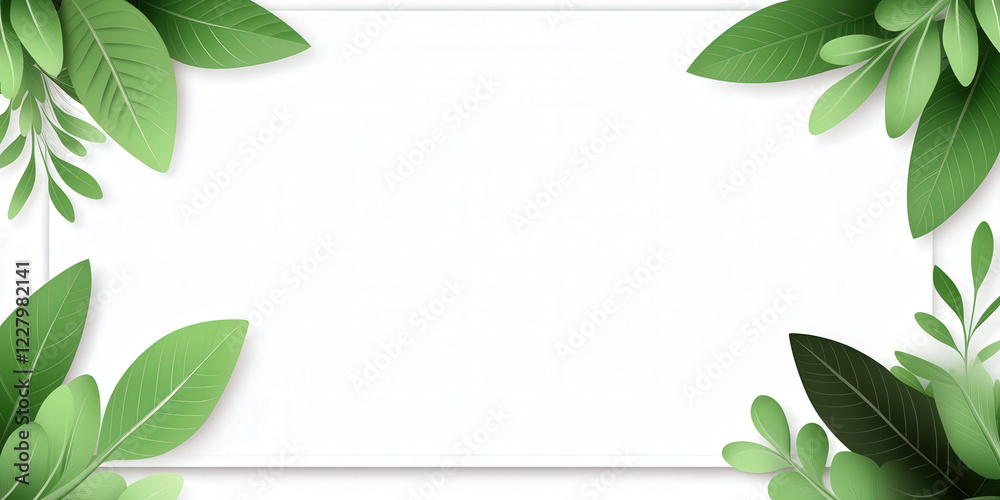 Naklejka premium Gradient floral border background with soft green and pink edges creating a fresh and clean aesthetic for various design projects