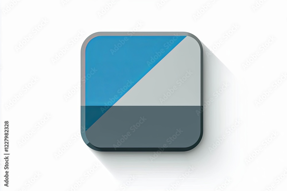 Style is flat rounded square button, blue and gray colors, white background. Style is flat rounded square button, blue and gray colors, white background.