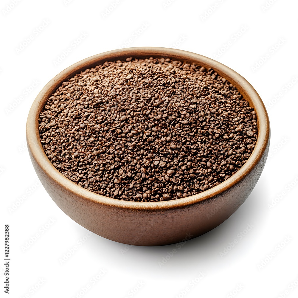 Coffee beans in a bowl isolated on white background. Top view. Coffee beans in a bowl isolated on white background. Top view.
