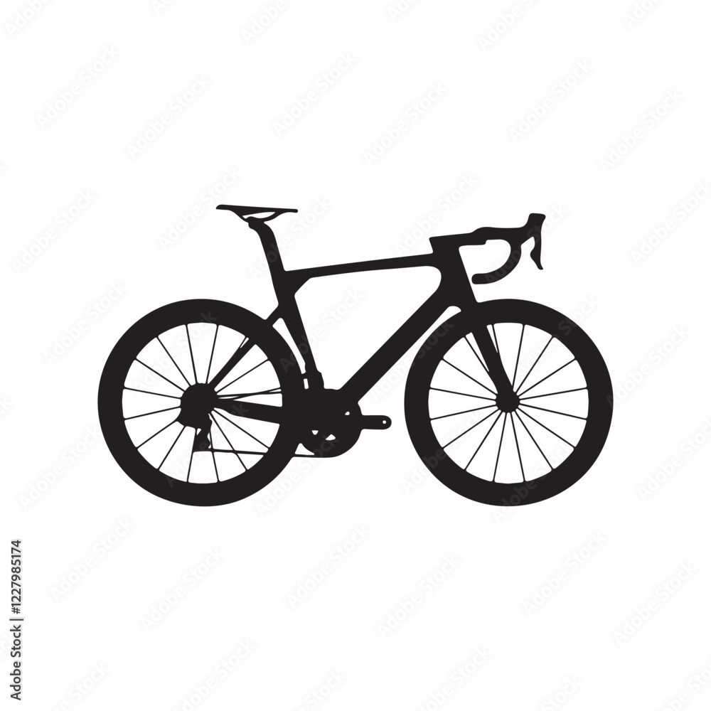 Fototapeta premium High-performance racing bicycle silhouette vector art illustration