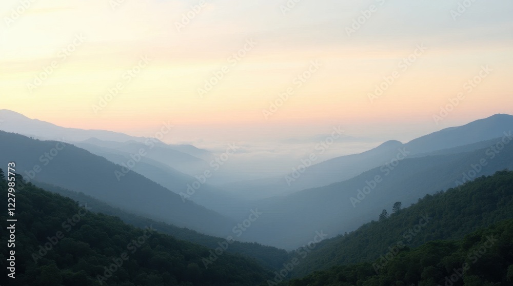 Obraz premium Serene Sunrise Mountain Vista