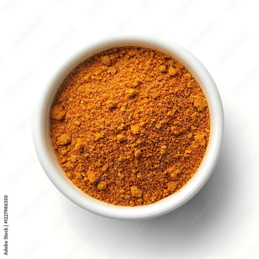 Turmeric powder in bowl isolated on white background. Top view Turmeric powder in bowl isolated on white background. Top view