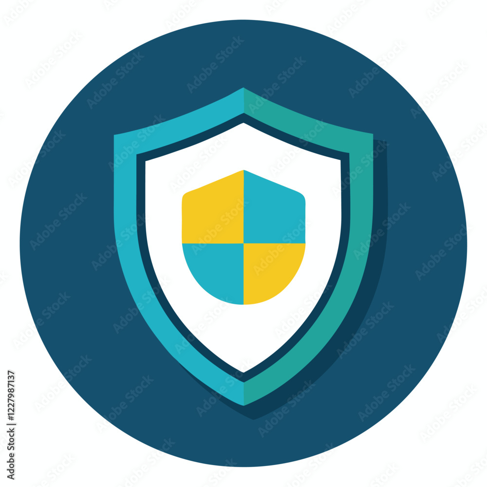 Fototapeta premium Cybersecurity Shield Icon Vector Illustration for Digital Protection and Security Concepts