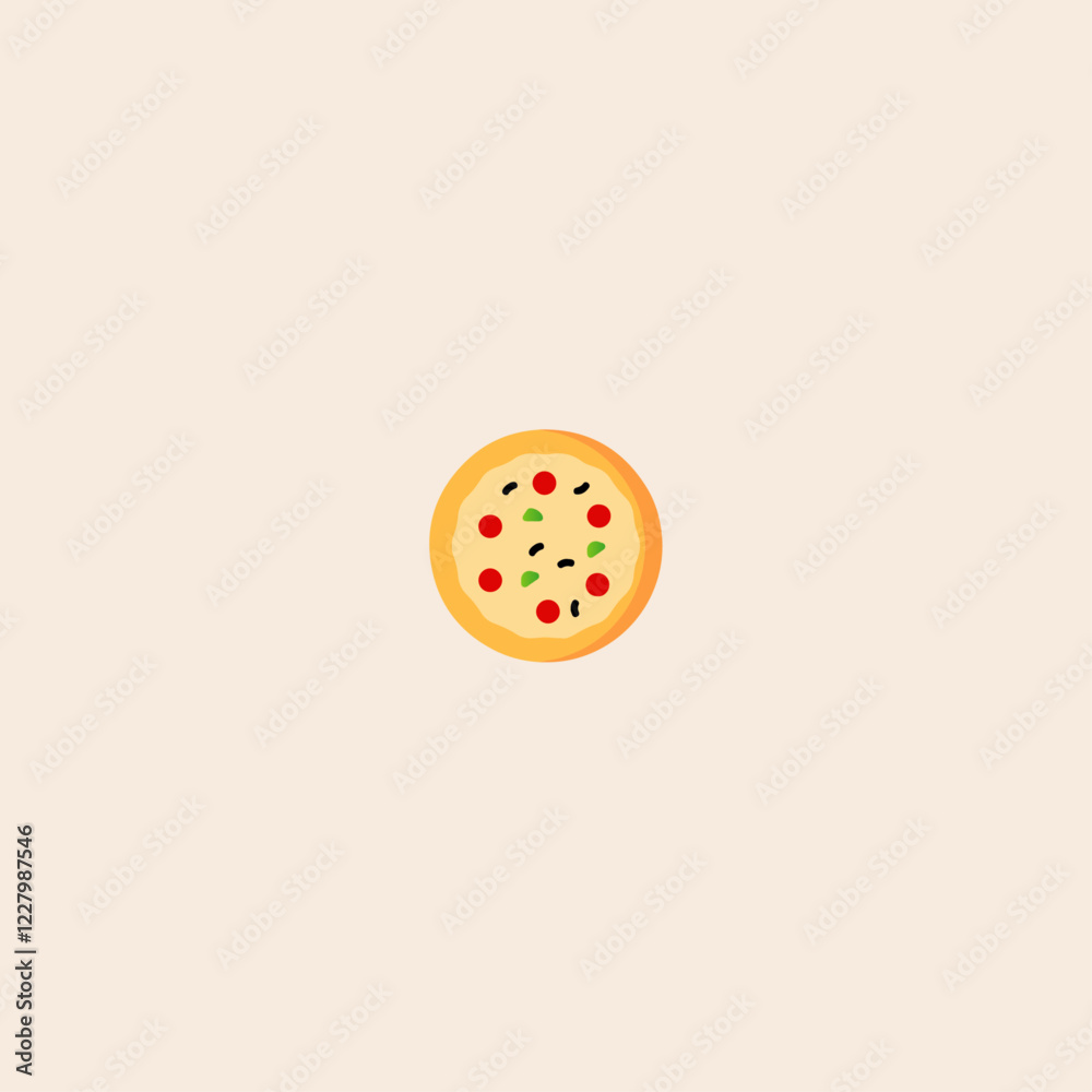 Fototapeta premium Pizza icon flat vector design. 