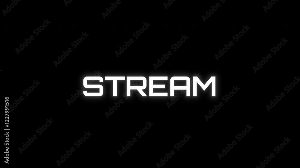 Stream - animation of message with glitch. Cyberpunk, technology text. Damaged, distorted signal effect. Retro game style Stream - animation of message with glitch. Cyberpunk, technology text. Damaged, distorted signal effect. Retro game style