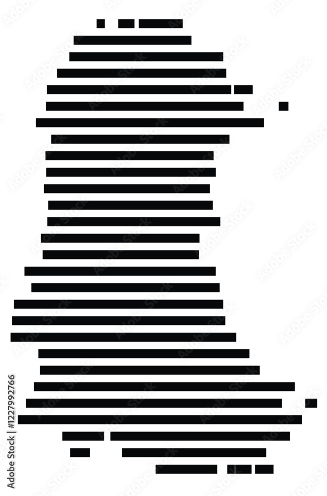Symbol Map of the region Palencia (Spain) showing the territory with just a few black horizontal lines Symbol Map of the region Palencia (Spain) showing the territory with just a few black horizontal lines