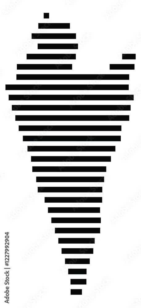 Symbol Map of the region Southern (Israel) showing the territory with just a few black horizontal lines Symbol Map of the region Southern (Israel) showing the territory with just a few black horizontal lines