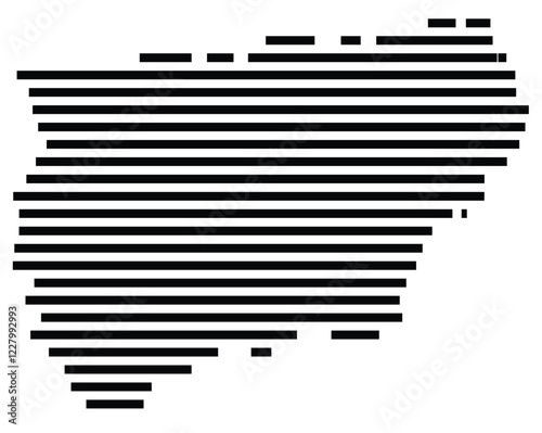 Symbol Map of the region Jaen (Spain) showing the territory with just a few black horizontal lines photo