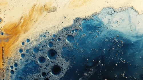 A body of water with many bubbles