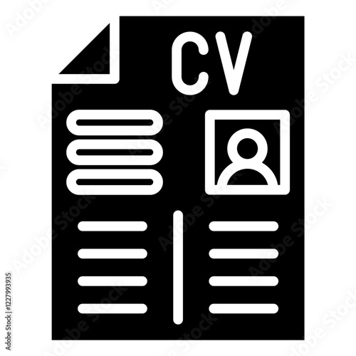 Curriculum Vitae Human Resource and Employment Icon Glyph Vector Design