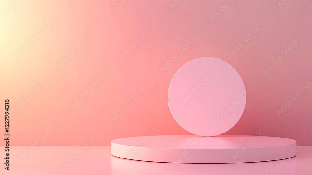 Pink Circular Platform Minimalist Product Display Pink Circular Platform Minimalist Product Display