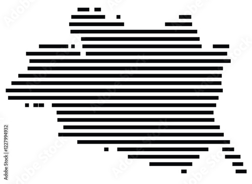 Symbol Map of the region Evora (Portugal) showing the territory with just a few black horizontal lines photo