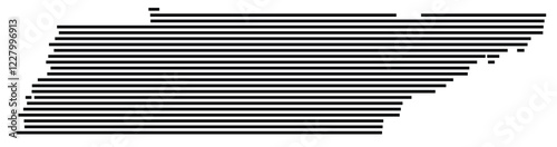 Symbol Map of the state Tennessee (United States) showing the state with just a few black horizontal lines