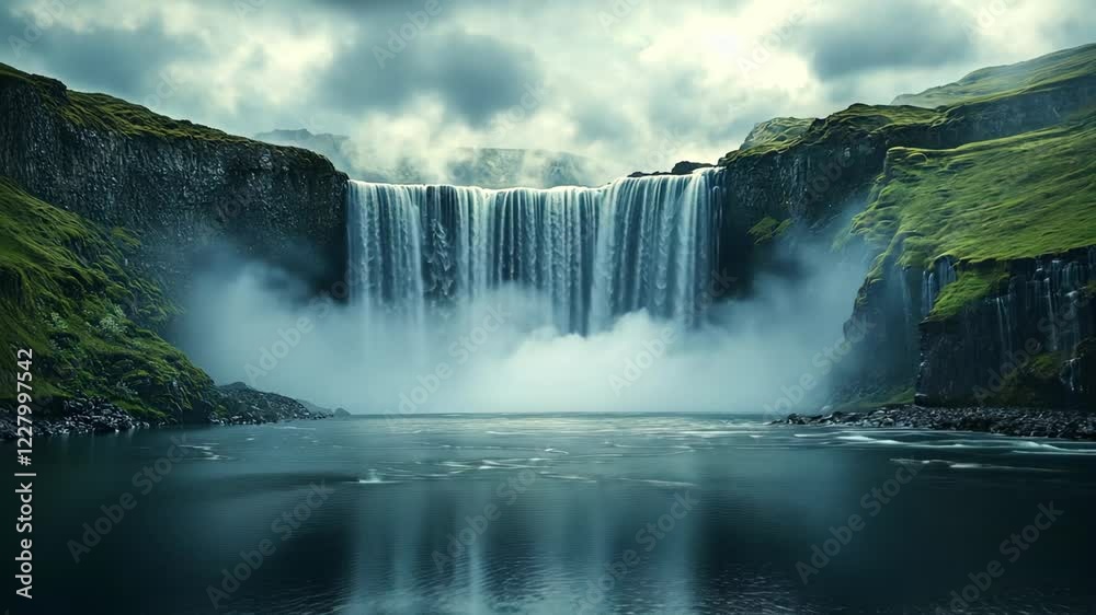 beautiful dreamy waterfall in cave beautiful dreamy waterfall in cave