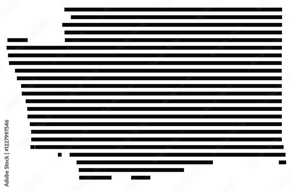 Symbol Map of the state Washington (United States) showing the state with just a few black horizontal lines Symbol Map of the state Washington (United States) showing the state with just a few black horizontal lines