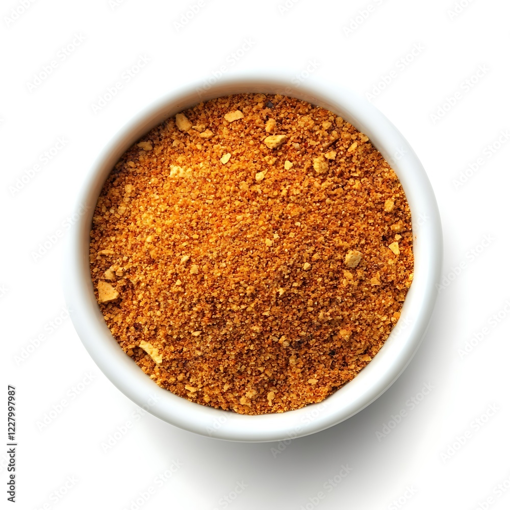 Turmeric powder in bowl isolated on white background. Top view Turmeric powder in bowl isolated on white background. Top view