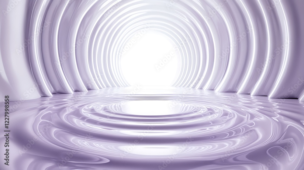 Obraz premium Abstract Lavender Concentric Circular Architectural Design