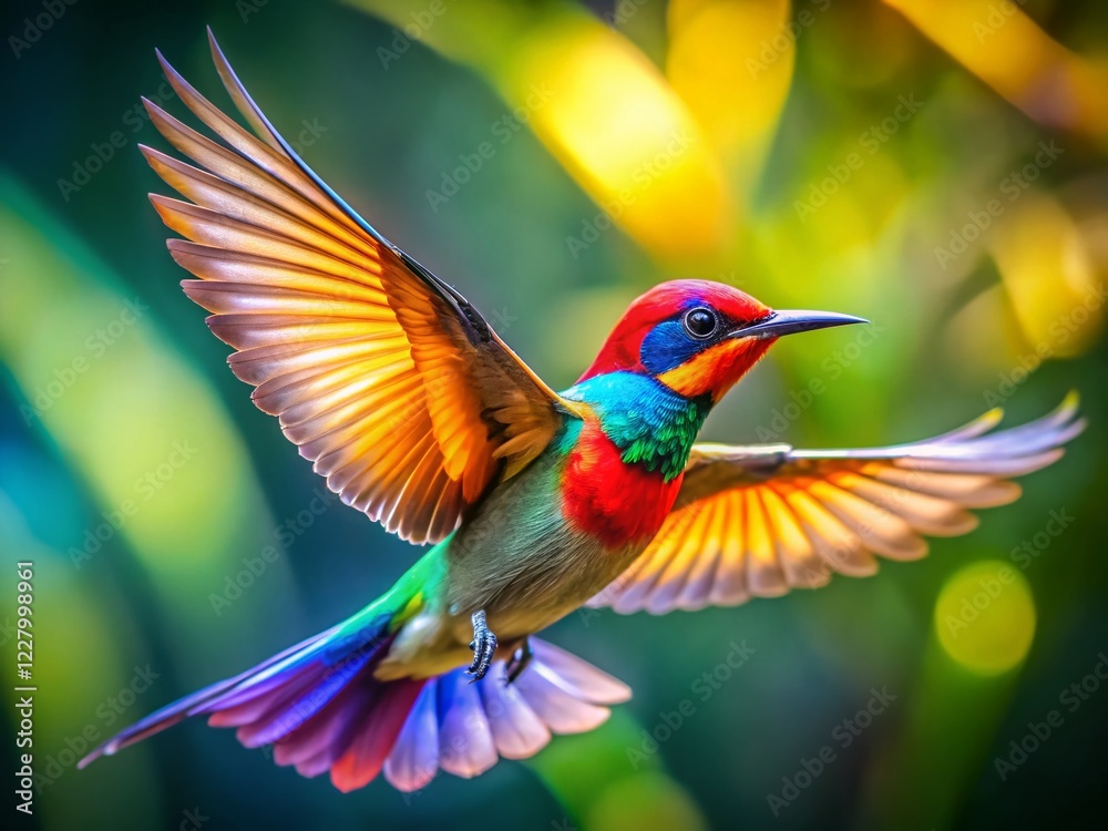 Obraz premium Macro Photography: Feathers of a Bird in Flight, Detailed Wing Texture, Nature Close-up