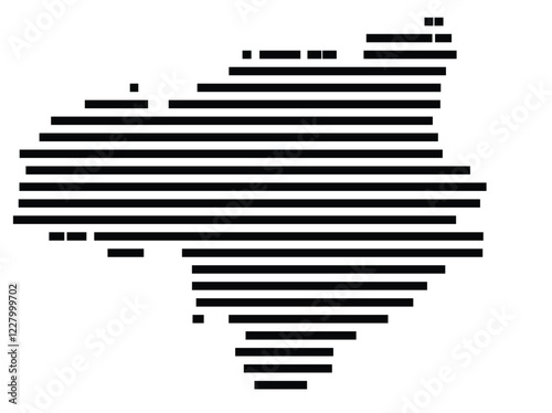 Symbol Map of the prefecture Tokushima (Japan) showing the territory with just a few black horizontal lines