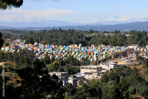 View of the colorful cemetery in Chichicastenango, Guatemala photo