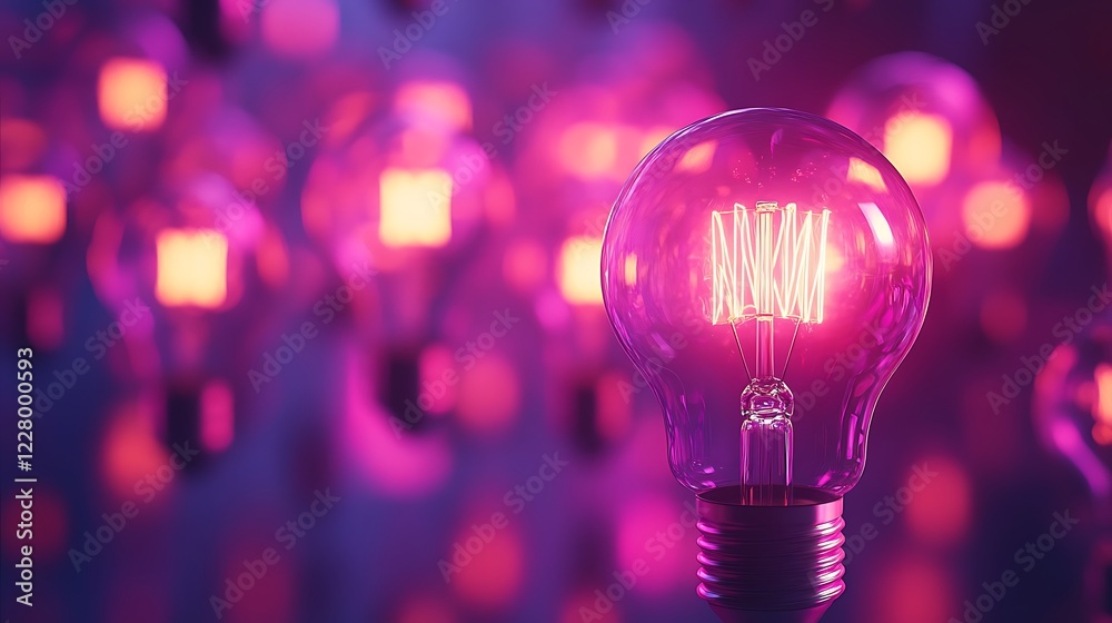 classic incandescent light bulb, glowing with a soft, warm light against a vibrant, blurred background classic incandescent light bulb, glowing with a soft, warm light against a vibrant, blurred background