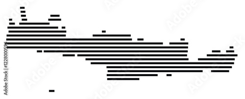 Symbol Map of the region Crete (Greece) showing the territory with just a few black horizontal lines
