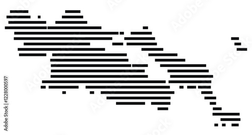 Symbol Map of the region Central Greece (Greece) showing the territory with just a few black horizontal lines