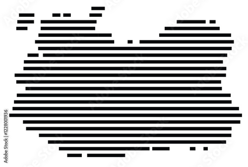 Symbol Map of the region Ciudad Real (Spain) showing the territory with just a few black horizontal lines